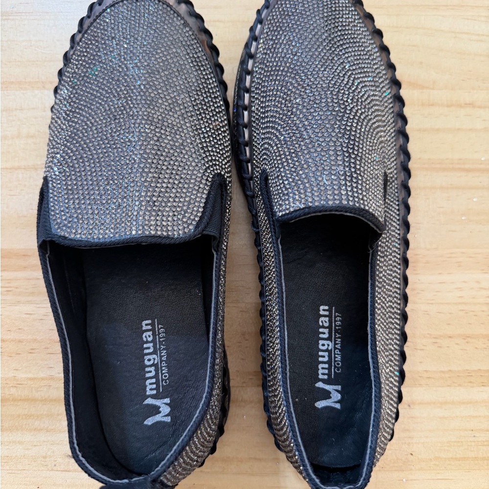 Black and Silver Women's Loafers